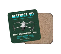 Thumbnail for DJI Matrice 4D design on dark green 1 piece coaster