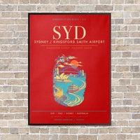 Thumbnail for Sydney Kingsford Smith Airport SYD - Canvas Framed - Red