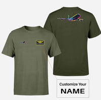 Thumbnail for Multicolor Airplane Designed Double-Side T-Shirts - view 13