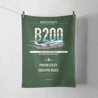 Thumbnail for Beechcraft King Air B200 design on dark green towel