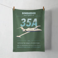 Thumbnail for Bombardier Learjet 35A design on dark green towel