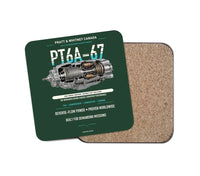 Thumbnail for PT6A-67 design on dark green 1 piece coaster