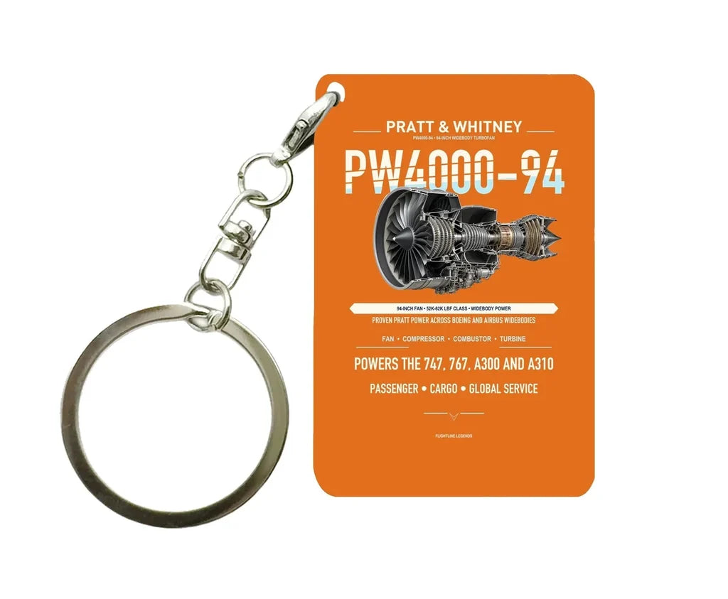 PW4000-94 Key Chain design on orange key chain