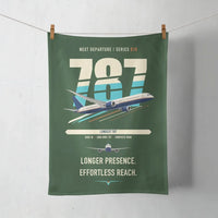 Thumbnail for Boeing 787-10 Dreamliner design on dark green towel