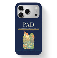 Thumbnail for Paderborn Airport (PAD) design on navy blue iPhone 17 Pro MagSafe case