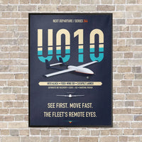 Thumbnail for Airbus U010 Aliaca Fixed-wing vertical canvas print - framed - navy blue background
