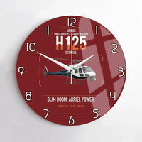 Thumbnail for Airbus H125 design on dark red no frame wall clock