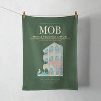 Thumbnail for Mobile Regional Airport (MOB) design on dark green towel