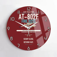 Thumbnail for Air Tractor AT-802F Fire Boss design on dark red no frame wall clock