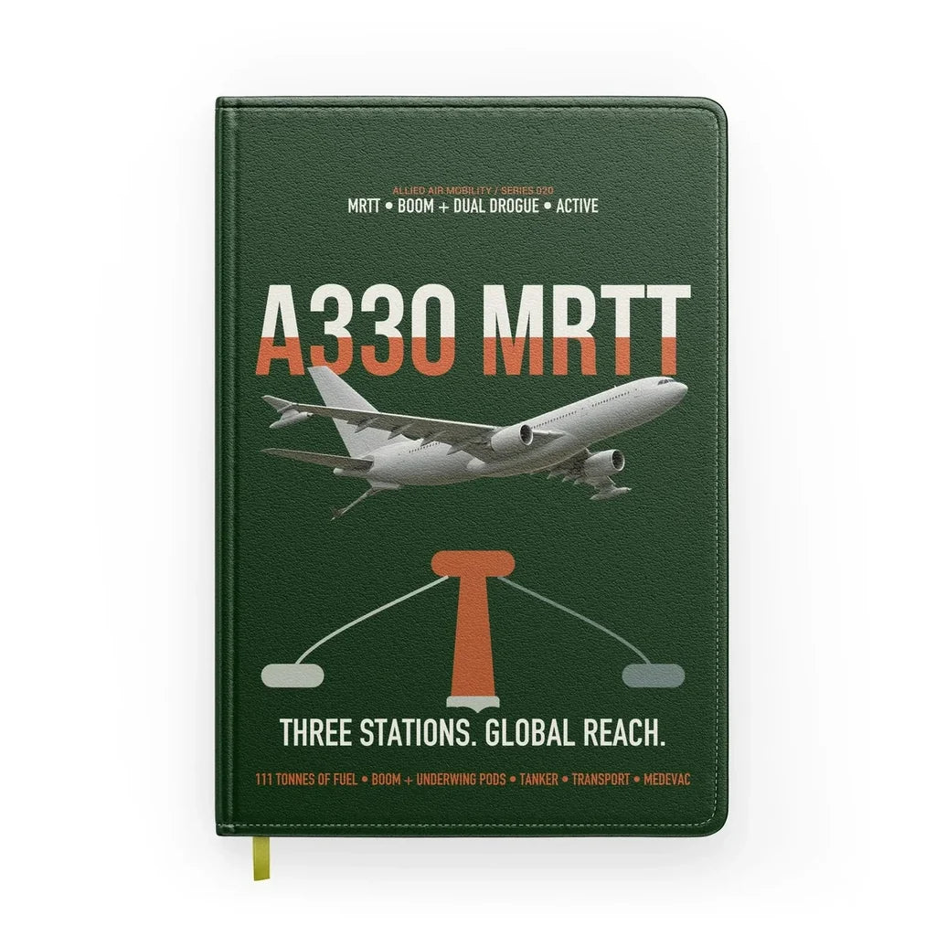Airbus A330 MRTT design on dark green notebook