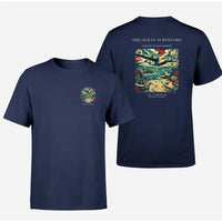 Thumbnail for VINTAGE G4064 - The Ocean Surveyors - Double-Side T-Shirt design on navyblue double side t shirt