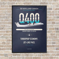 Thumbnail for De Havilland Dash 8-400 vertical canvas print - framed - navy blue background