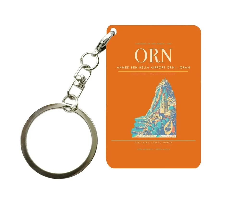 Ahmed Ben Bella Airport ORN — Oran Key Chain design on orange key chain