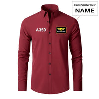 Thumbnail for A350 Flat Text Designed Long Sleeve Shirts - view 13