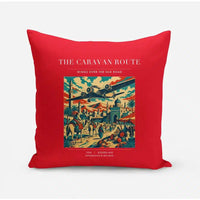 Thumbnail for VINTAGE G4040 - The Caravan Route - Designed Pillows design on red