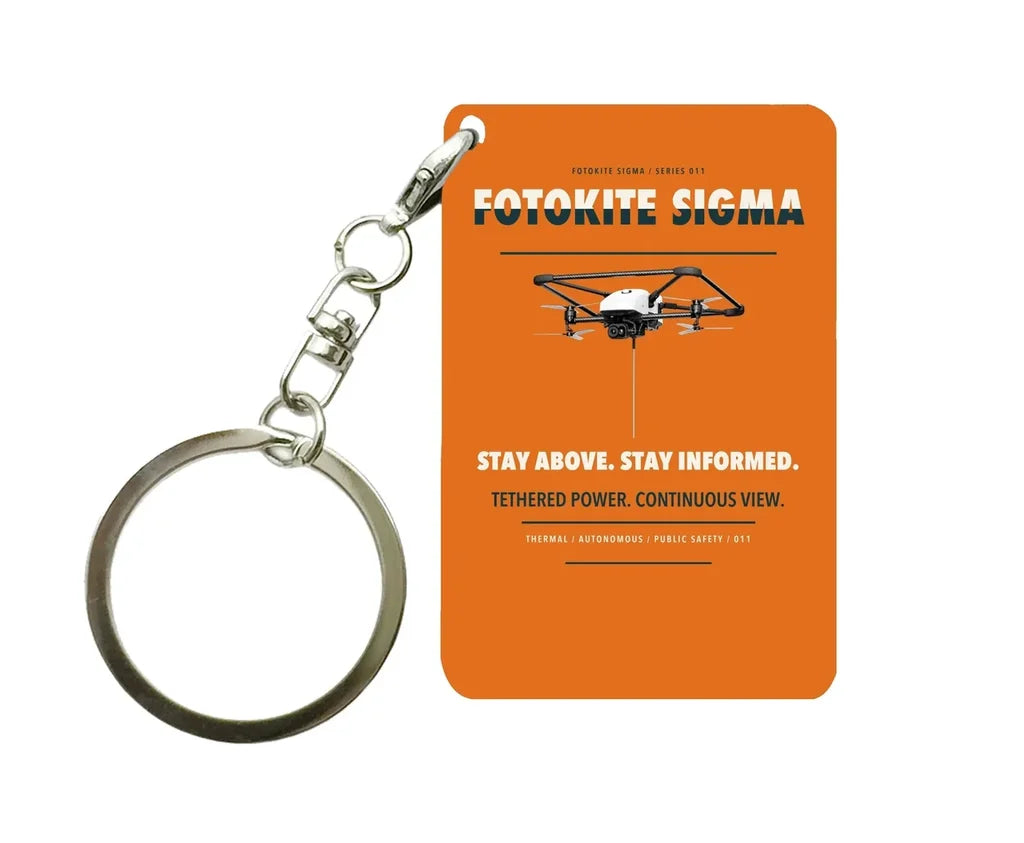 Fotokite Sigma Key Chain design on orange key chain