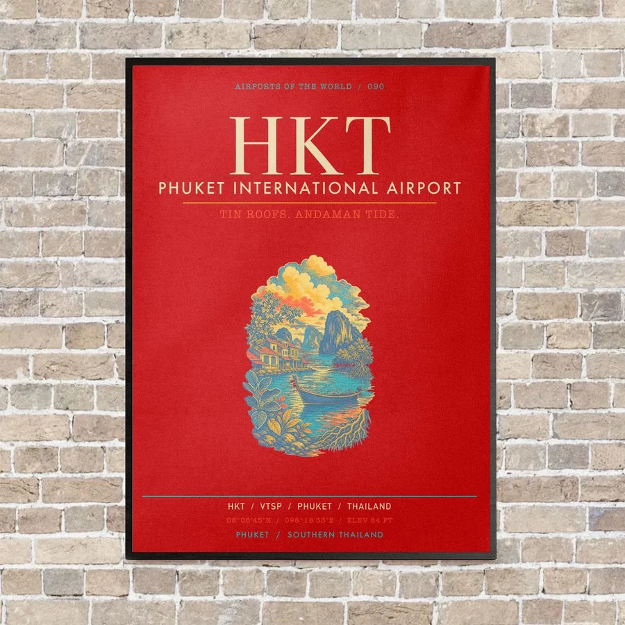 Phuket International Airport HKT - Canvas Framed - Red