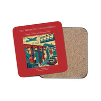 Thumbnail for The Phone Booth Goodbyes - Designed Coasters design on red 1-piece