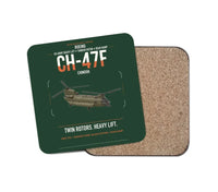 Thumbnail for Boeing CH-47F Chinook design on dark green 1 piece coaster