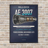 Thumbnail for AE 3007 vertical canvas print - framed - navy blue background