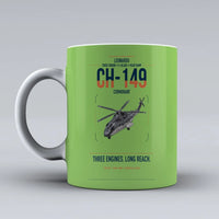 Thumbnail for Leonardo CH-149 Cormorant design on light green ceramic mug, double-side print