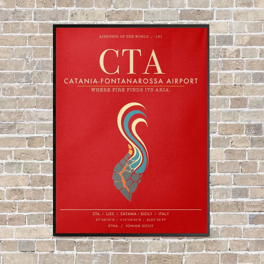 Catania-Fontanarossa Airport CTA - Canvas Framed - Red