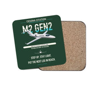 Thumbnail for Cessna Citation M2 Gen2 design on dark green 1 piece coaster