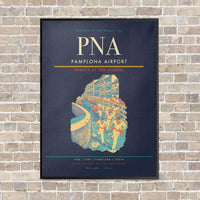 Thumbnail for Pamplona Airport PNA vertical canvas print - framed - navy blue background