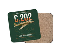 Thumbnail for Macchi C.202 Folgore design on dark green 1 piece coaster