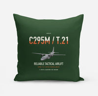 Thumbnail for Airbus C295M T.21 design on dark green pillow