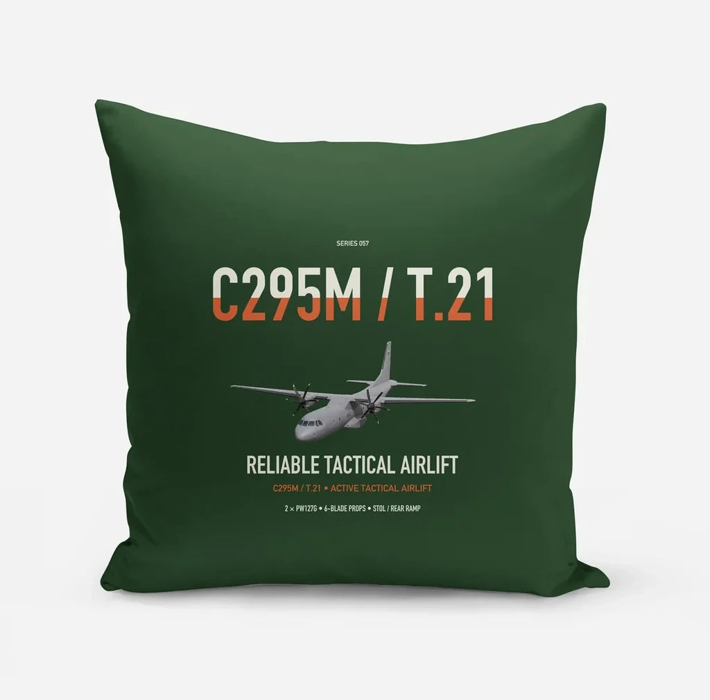 Airbus C295M T.21 design on dark green pillow