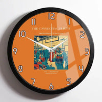 Thumbnail for VINTAGE G4088 - The Connecting Flight - Designed Wall Clocks design on orange framed