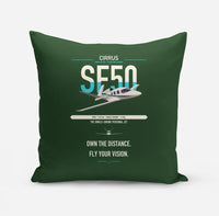Thumbnail for Cirrus Vision Jet G2+ design on dark green pillow
