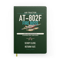 Thumbnail for Air Tractor AT-802F Fire Boss design on dark green notebook