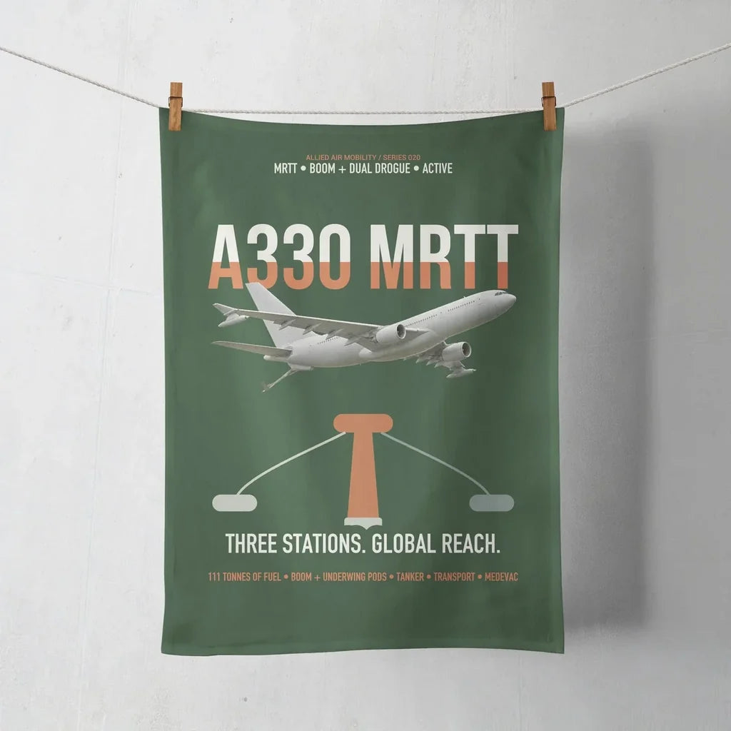Airbus A330 MRTT design on dark green towel