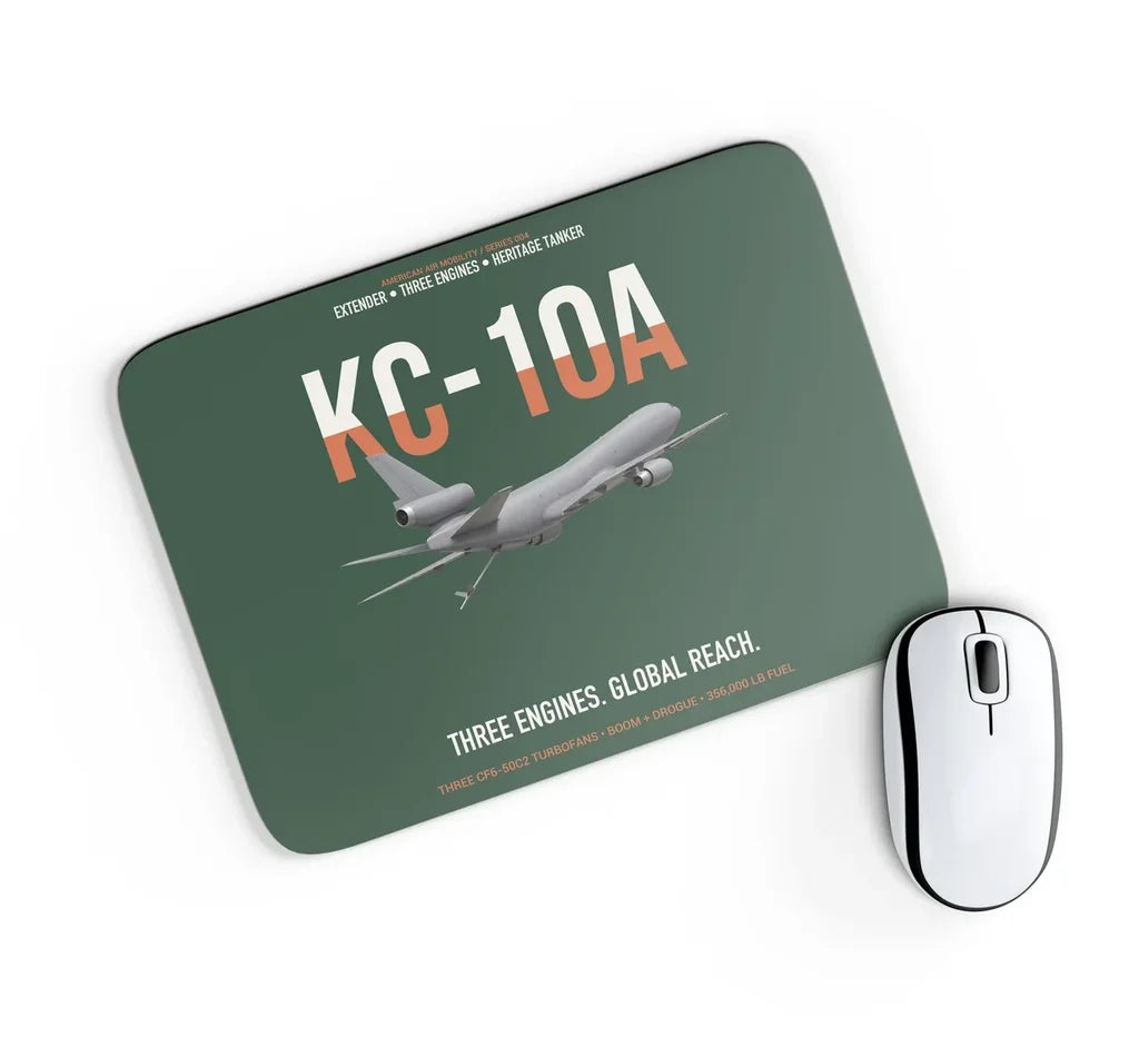 KC-10A EXTENDER design on dark green rectangle mouse pad