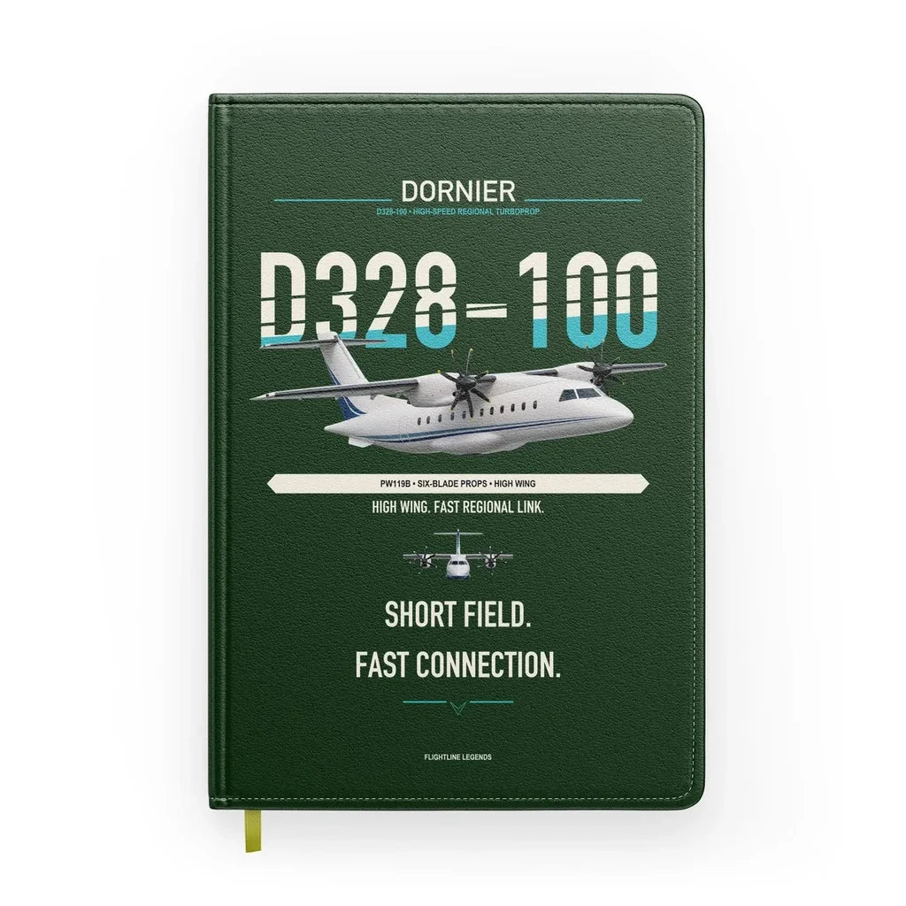 Dornier D328-100 design on dark green notebook