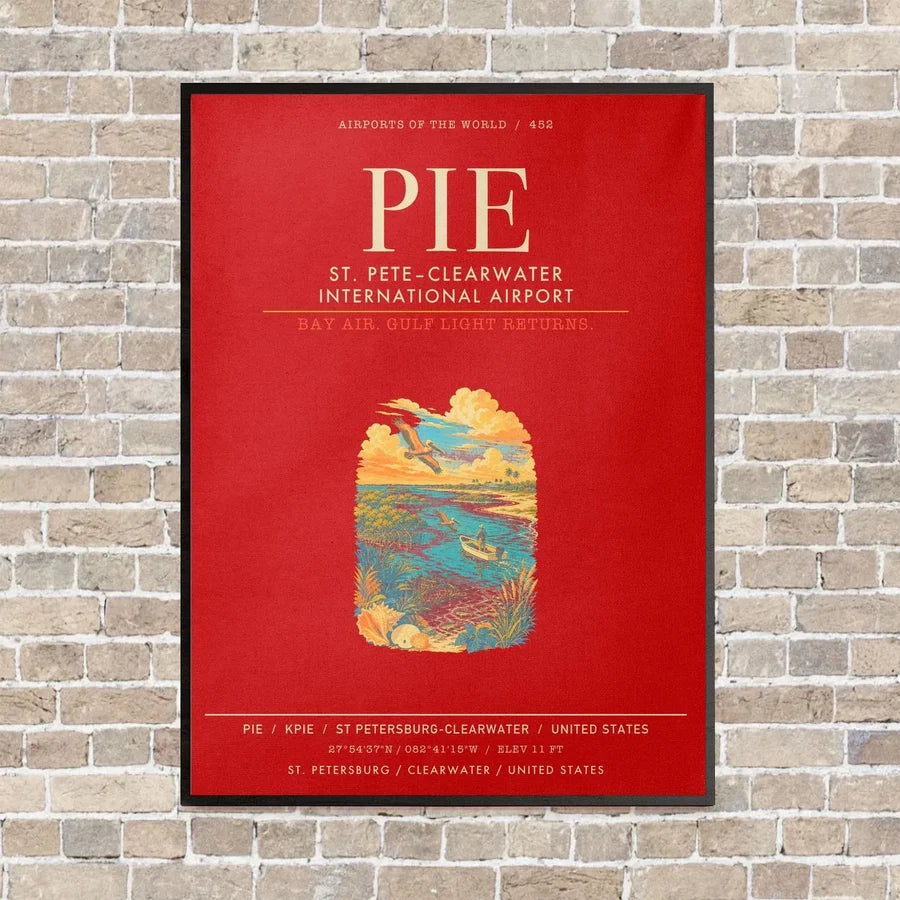 St. PeteClearwater International Airport PIE - Canvas Framed - Red