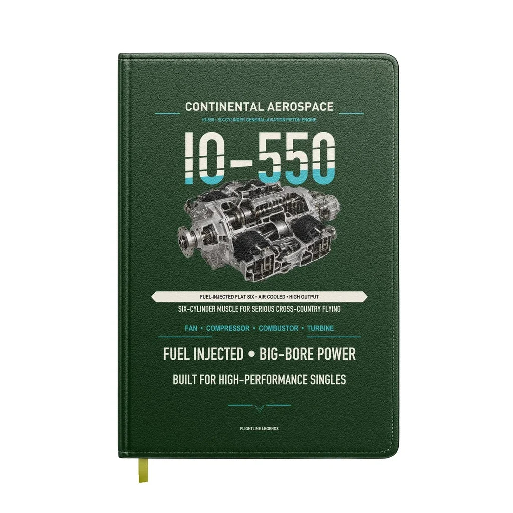 IO-550 design on dark green notebook