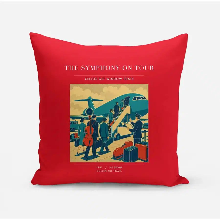 VINTAGE G4421 - The Symphony On Tour - Designed Pillows design on red