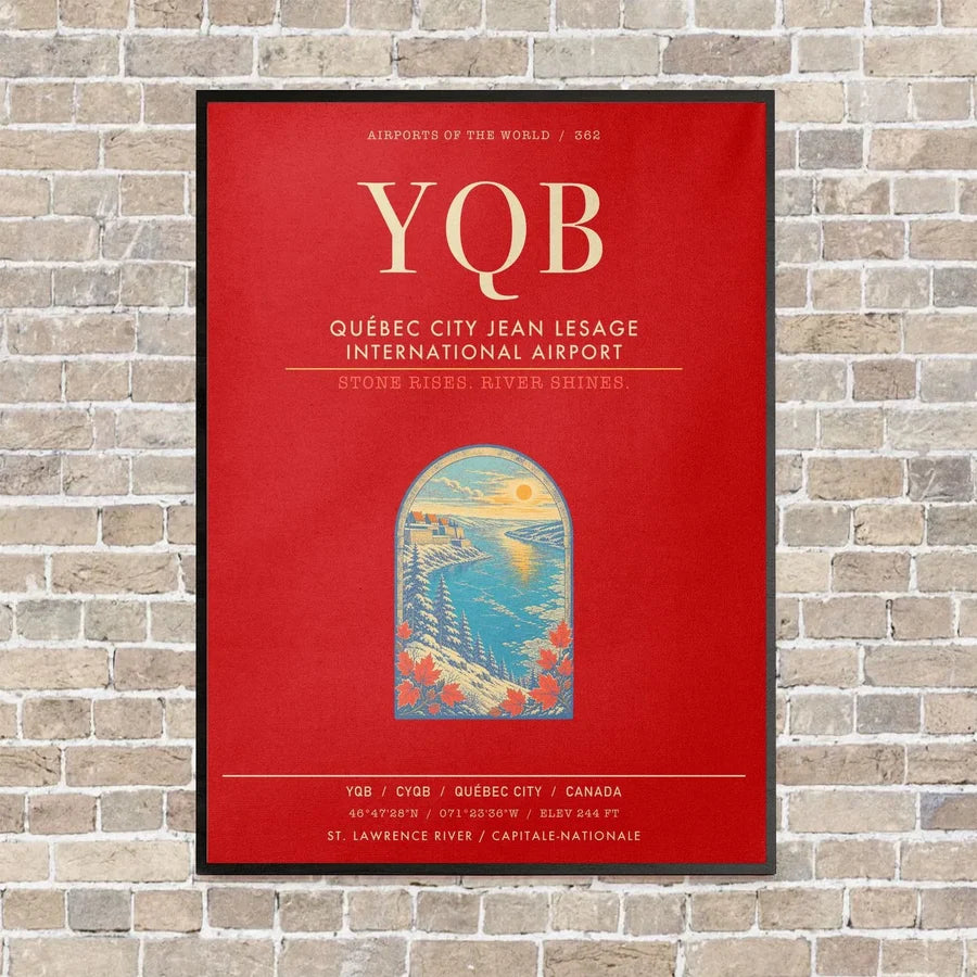 Quebec City Jean Lesage International Airport YQB - Canvas Framed - Red