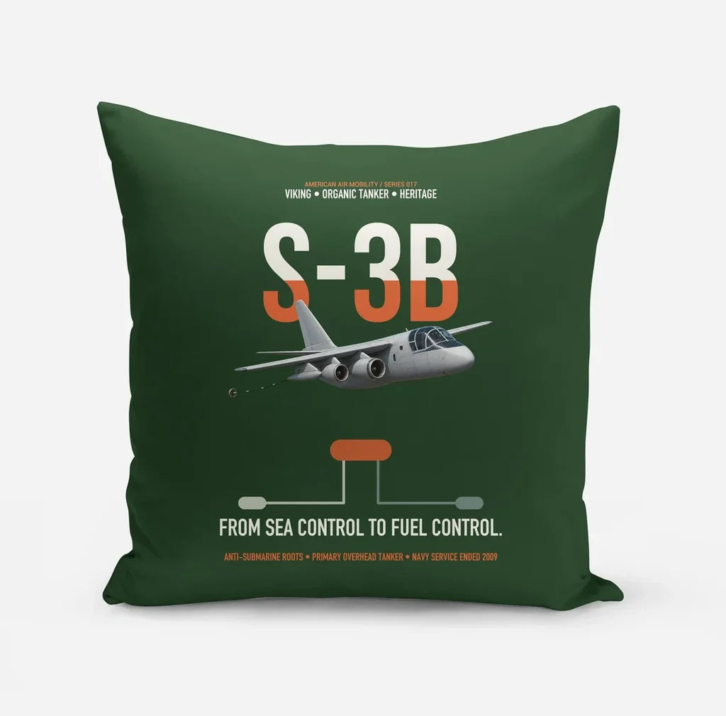 S-3B Viking design on dark green pillow