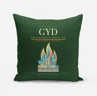 Thumbnail for Heydar Aliyev International Airport (GYD) design on dark green pillow