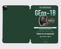 Thumbnail for GEnx-1B design on dark green ipad tablet case