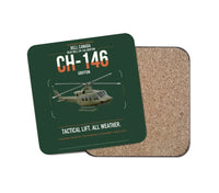 Thumbnail for Bell Canada CH-146 Griffon design on dark green 1 piece coaster