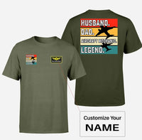Thumbnail for Husband & Dad & Aircraft Mechanic & Legend Designed Double-Side T-Shirts - view 13