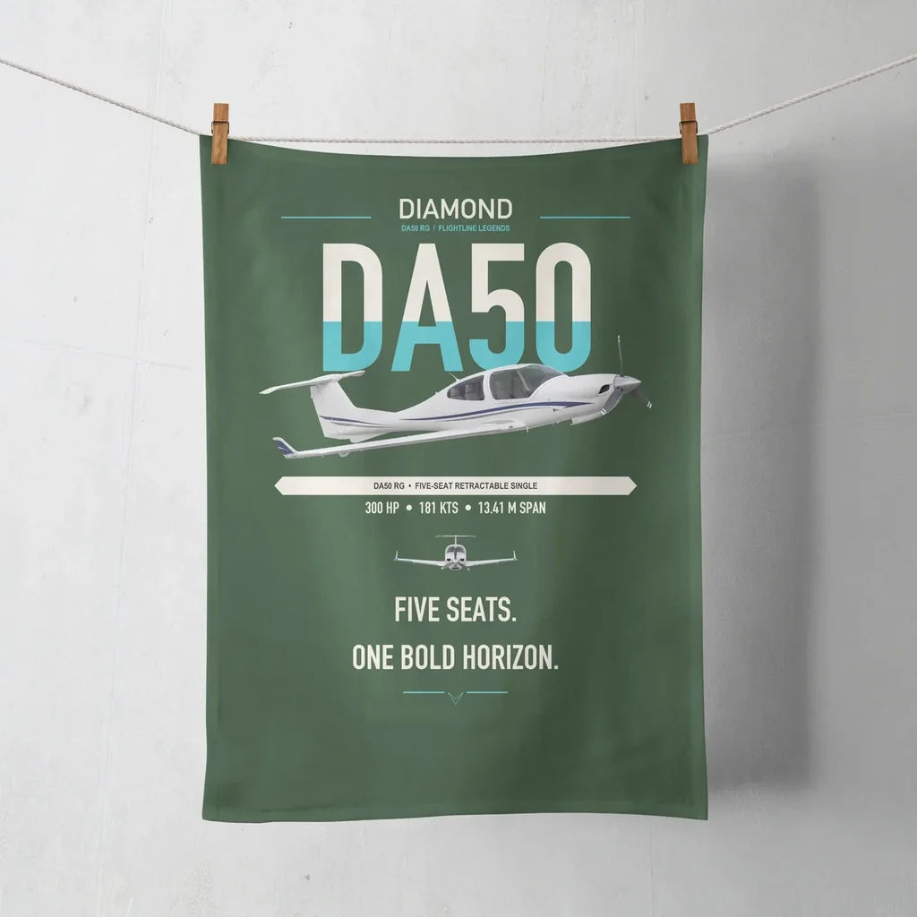 Diamond DA50 RG design on dark green towel