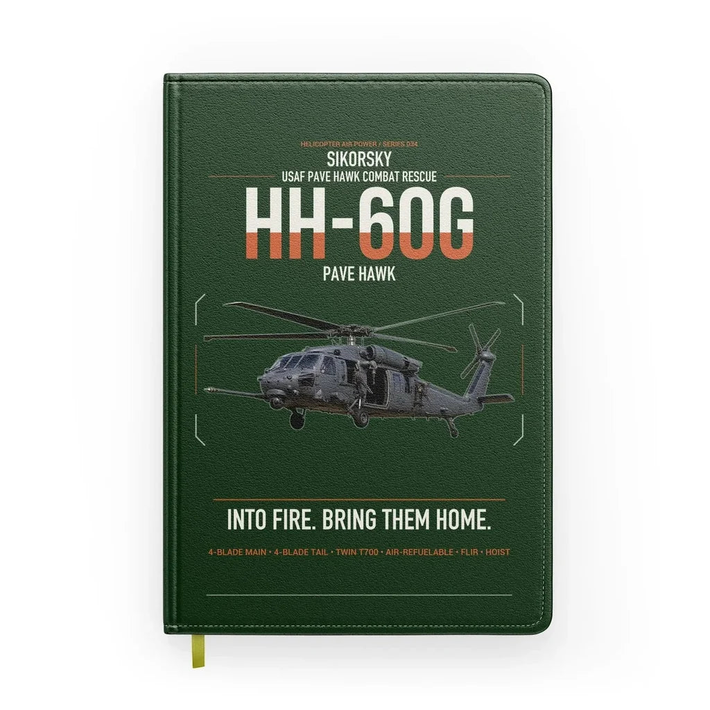 Sikorsky HH-60G Pave Hawk design on dark green notebook