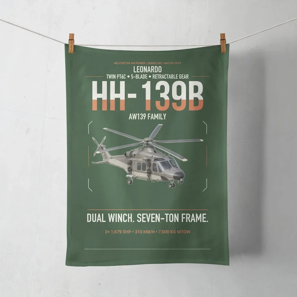 Leonardo HH-139B design on dark green towel