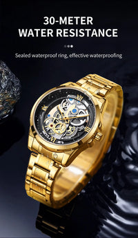 Thumbnail for Stylish watch with Night Light Skeleton Quartz Wristwatch on the dial — view 15